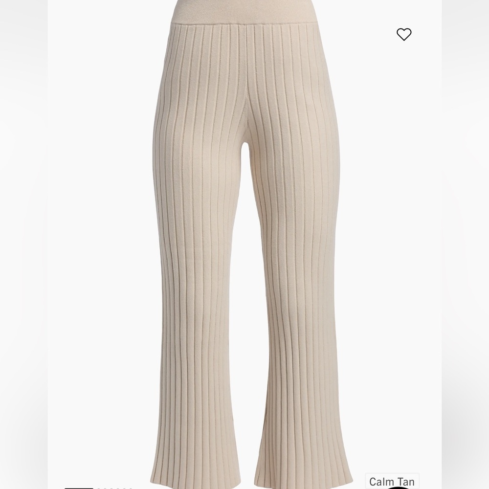 Isalis tan ribbed wool blend flare pant size small